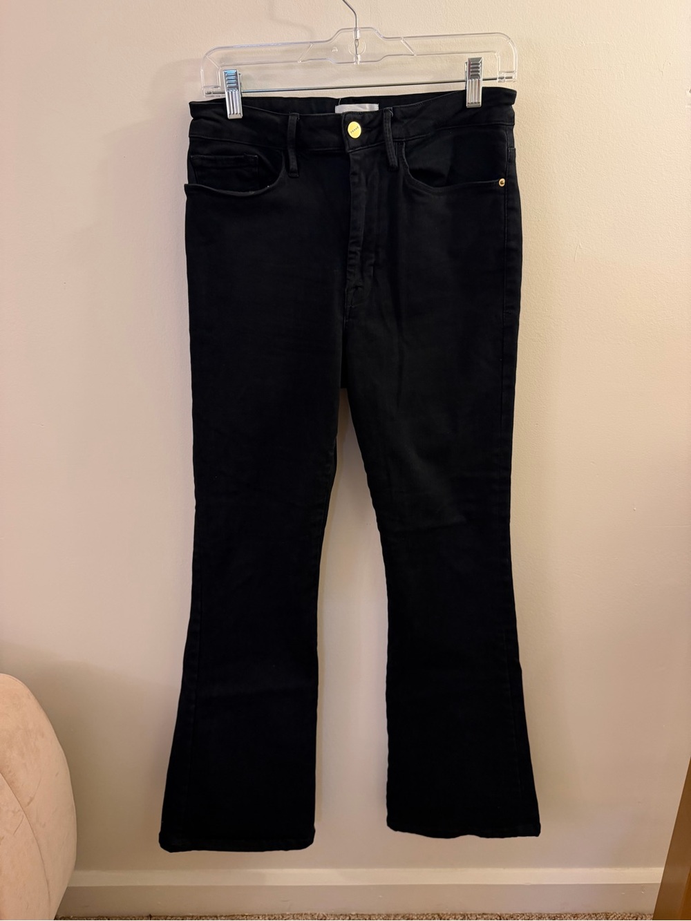 Frame Denim Le One Flare Black Jeans
